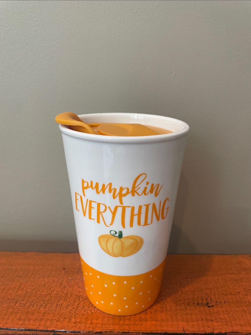 Pumpkin Everything Orange ceramic  Tumbler like new